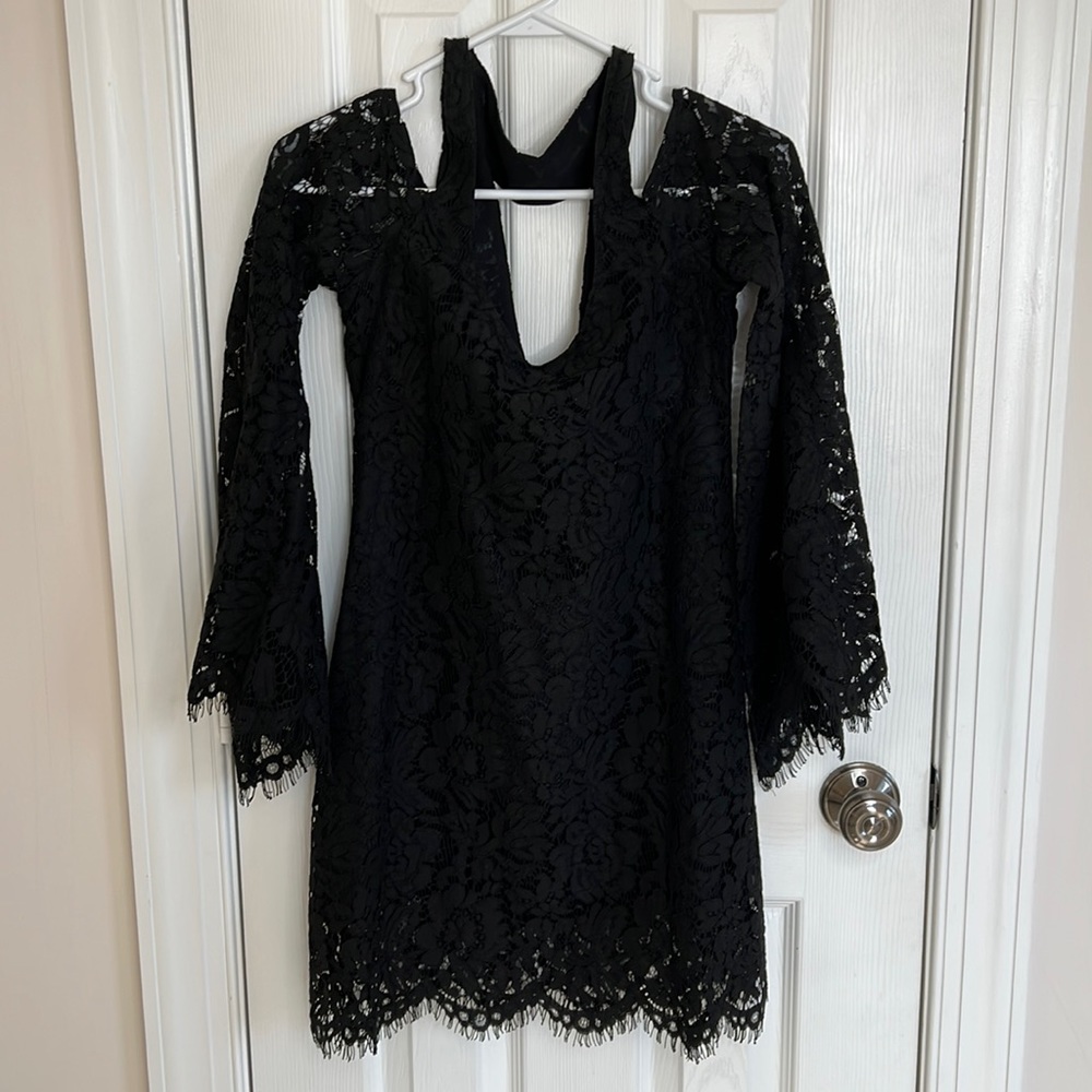 Chaser Cold Shoulder Lace Dress